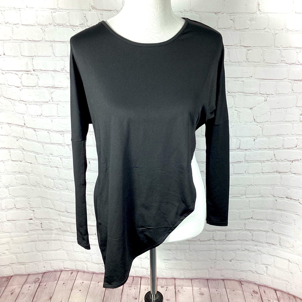 NWT‎ Mira Rae Asymmetrical Yoga Athletic Top Black Women’s Size XS/Small